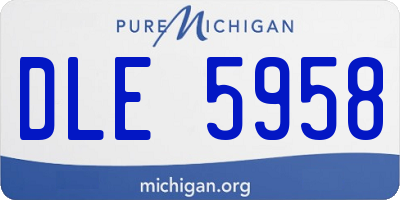 MI license plate DLE5958