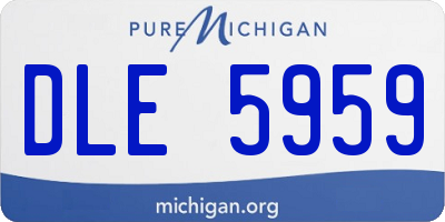 MI license plate DLE5959