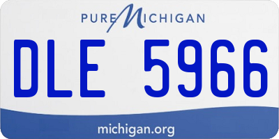 MI license plate DLE5966