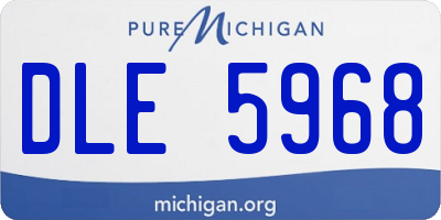 MI license plate DLE5968