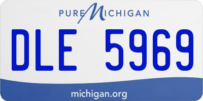 MI license plate DLE5969