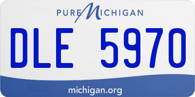 MI license plate DLE5970