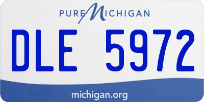 MI license plate DLE5972