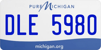 MI license plate DLE5980