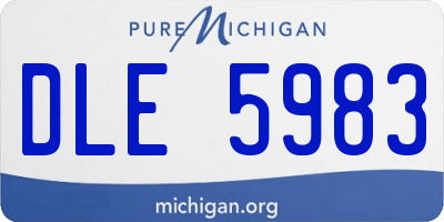 MI license plate DLE5983