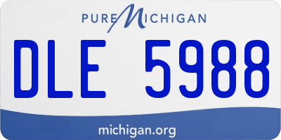 MI license plate DLE5988