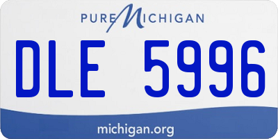 MI license plate DLE5996