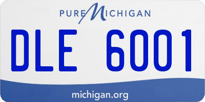 MI license plate DLE6001