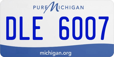 MI license plate DLE6007