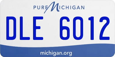 MI license plate DLE6012