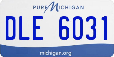 MI license plate DLE6031
