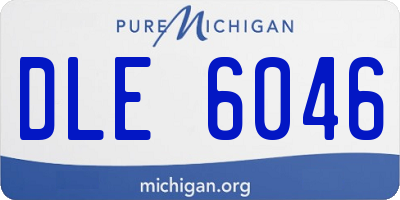 MI license plate DLE6046
