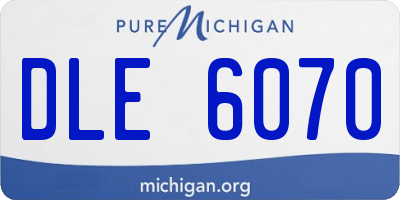 MI license plate DLE6070