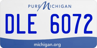 MI license plate DLE6072