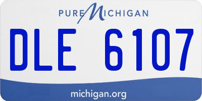 MI license plate DLE6107