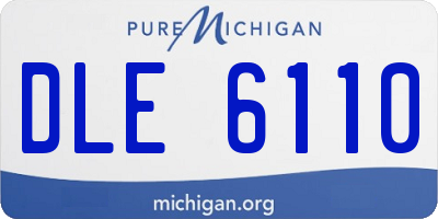 MI license plate DLE6110