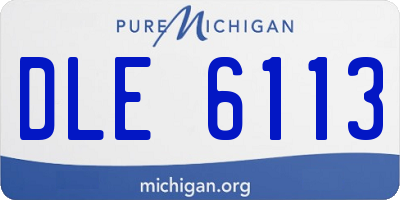 MI license plate DLE6113