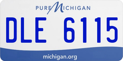 MI license plate DLE6115