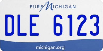 MI license plate DLE6123