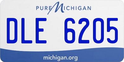 MI license plate DLE6205