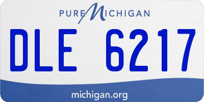 MI license plate DLE6217