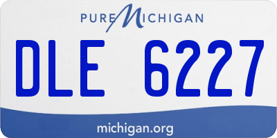 MI license plate DLE6227