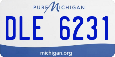 MI license plate DLE6231
