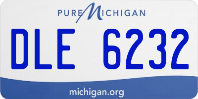 MI license plate DLE6232