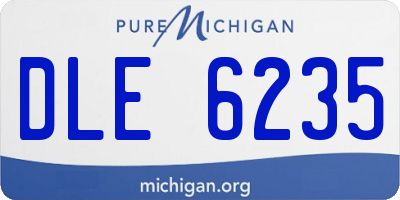 MI license plate DLE6235