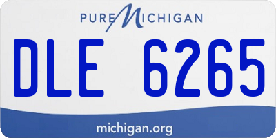 MI license plate DLE6265