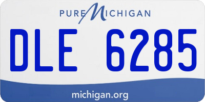 MI license plate DLE6285