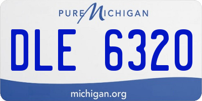 MI license plate DLE6320