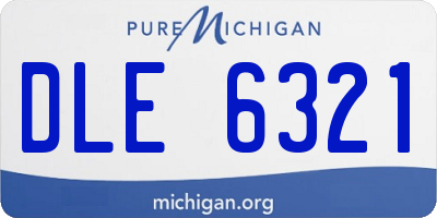 MI license plate DLE6321