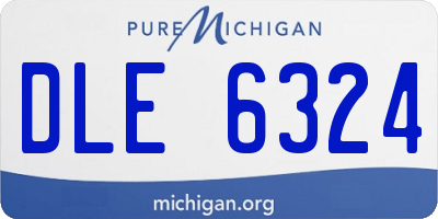 MI license plate DLE6324