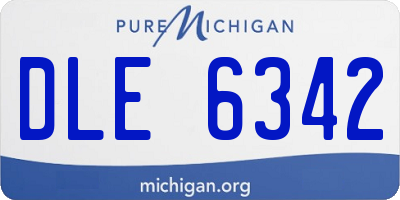 MI license plate DLE6342