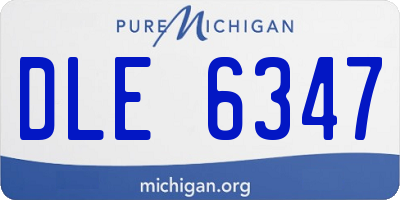 MI license plate DLE6347