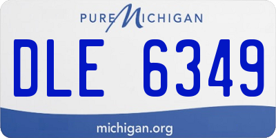 MI license plate DLE6349