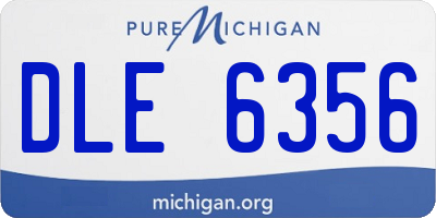 MI license plate DLE6356