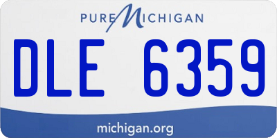 MI license plate DLE6359