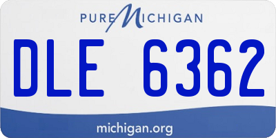 MI license plate DLE6362