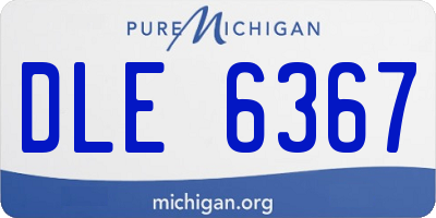 MI license plate DLE6367