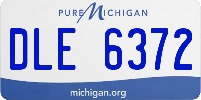MI license plate DLE6372