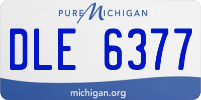 MI license plate DLE6377