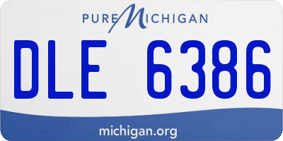MI license plate DLE6386