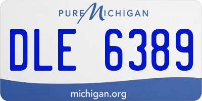 MI license plate DLE6389