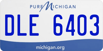 MI license plate DLE6403