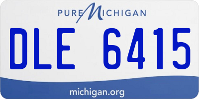 MI license plate DLE6415