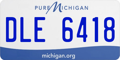 MI license plate DLE6418