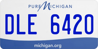 MI license plate DLE6420