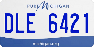 MI license plate DLE6421